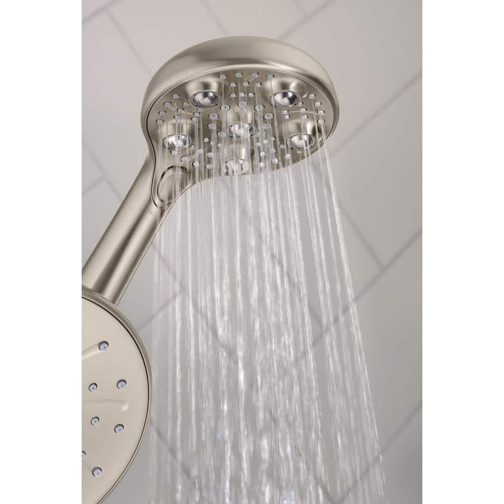HydroRoller Nickel Dual Handheld and Rain Shower Head