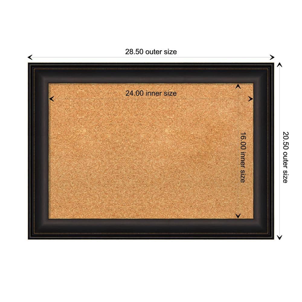 Large Oil Rubbed Bronze Framed Natural Cork Bulletin Board