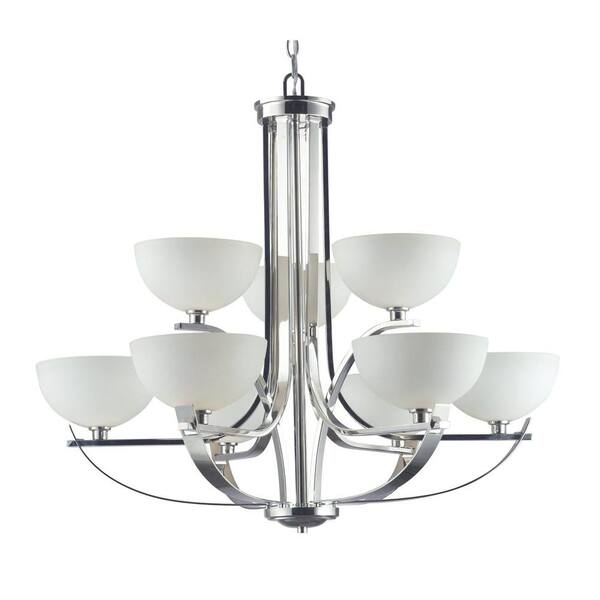 Tulen Lawrence 9-Light Chrome Halogen Ceiling Chandelier