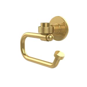 Continental Collection Euro Style Single Post Toilet Paper Holder with Groovy Accents in Unlacquered Brass