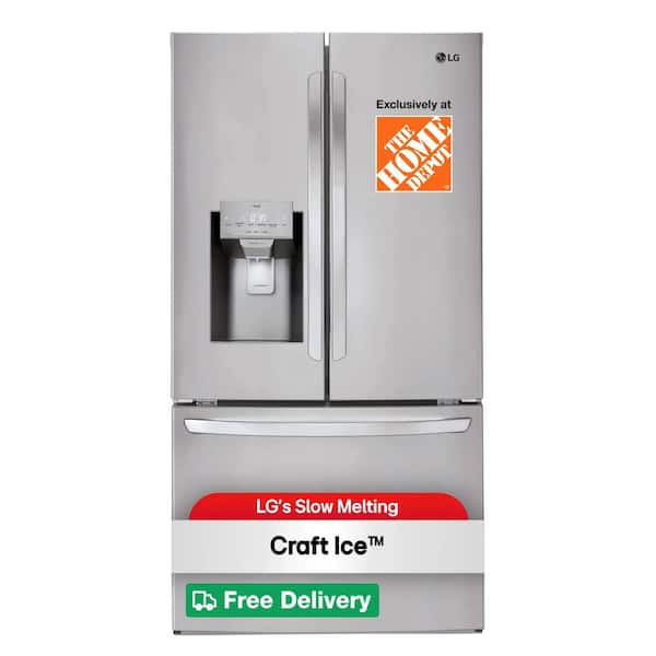 28 cu. ft. 3 Door French Door Refrigerator with Ice and Water Dispenser and Craft Ice in PrintProof Stainless Steel