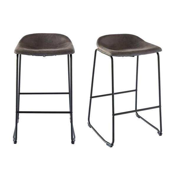 Picket House Furnishings Galloway 29 in. Gray Bar Stool (Set of 2 ...