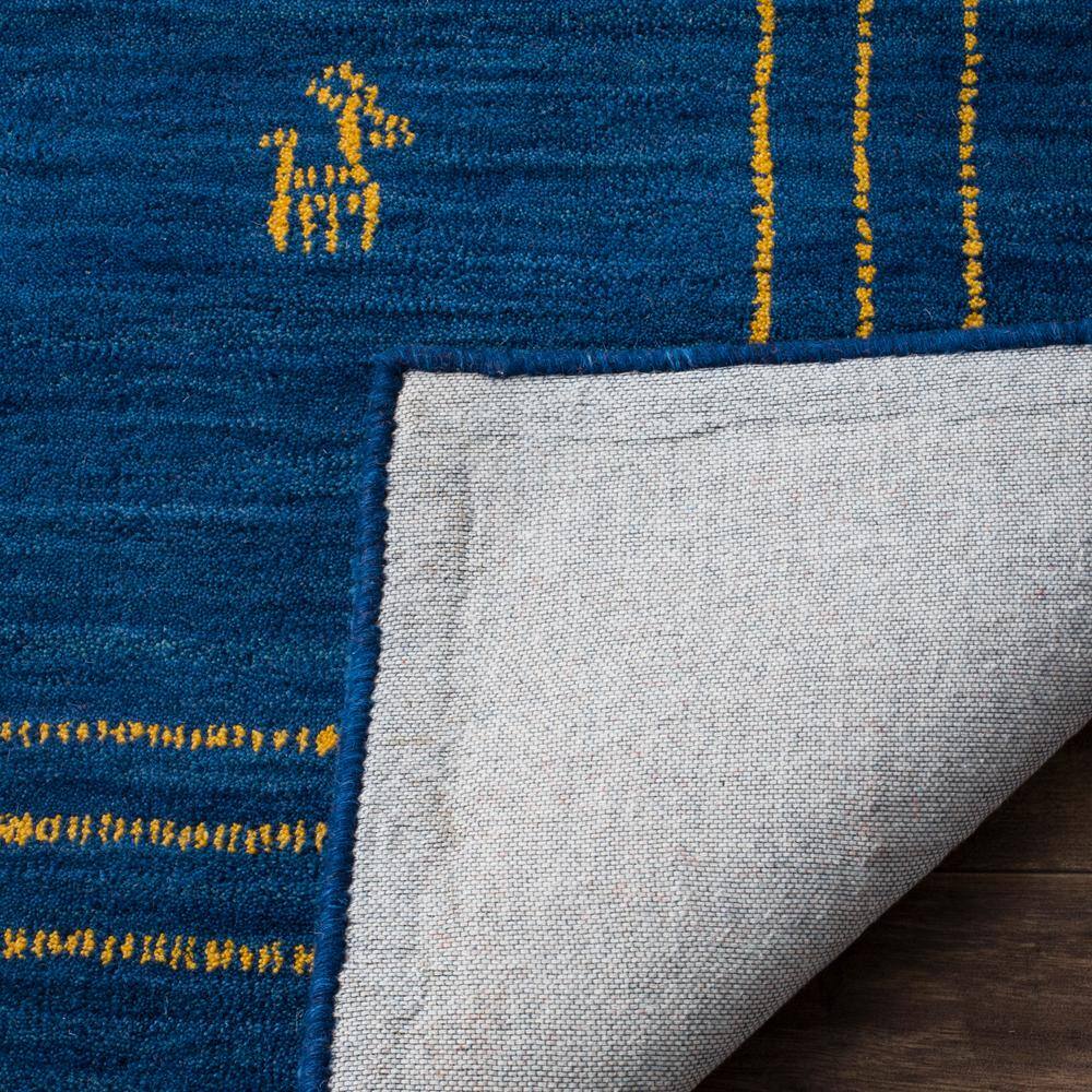 Handmade Blue Wool 8' x 10' Rectangular Area Rug