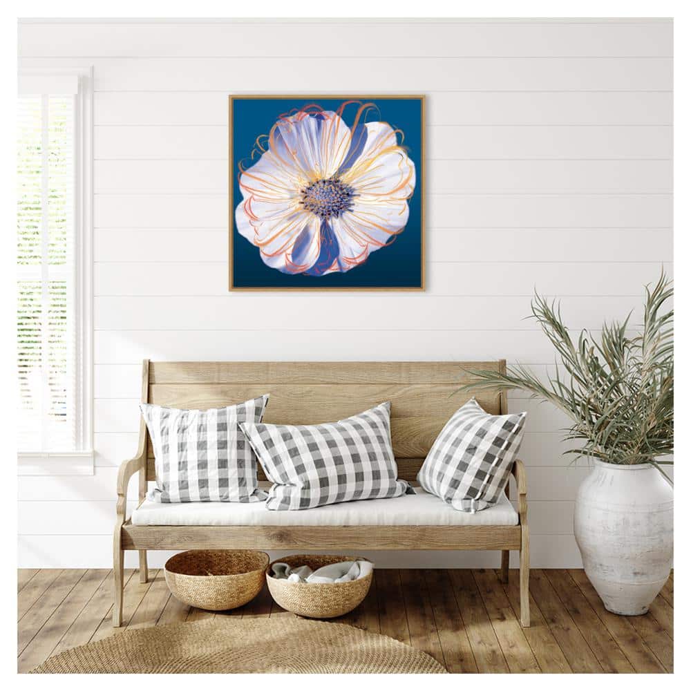 Flower Pop Pastel II Abstract Canvas Print with Maple Frame