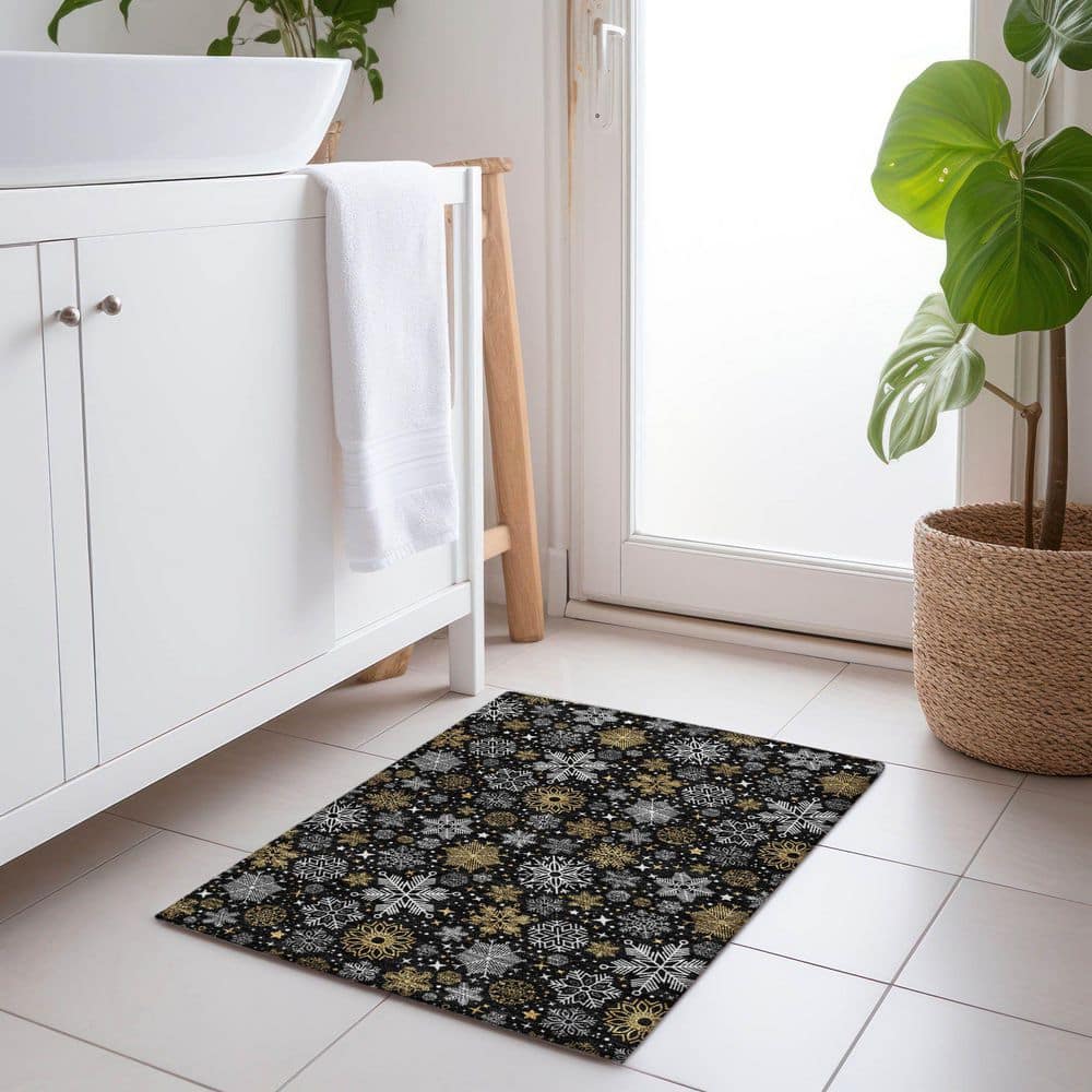 Chantille Machine Washable Indoor/Outdoor Abstract ACN1823 Black 2 ft. x 3 ft. Accent Rug price history on PriceWatchPro