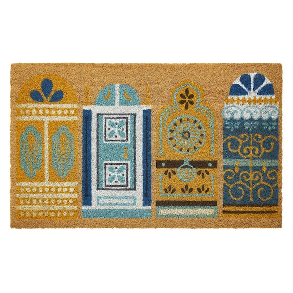 Fancy Doors 18 in. x 30 in. Coir Indoor/Outdoor Door Mat Multi-Colored