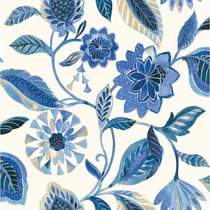 Light of Day Floral Larkspur Vinyl Peel and Stick Wallpaper Roll (Covers 30.75 sq. ft.)