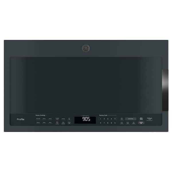 GE Profile 2.1 cu. ft. Over the Range Microwave in Black Slate with Sensor Cooking, Fingerprint Resistant