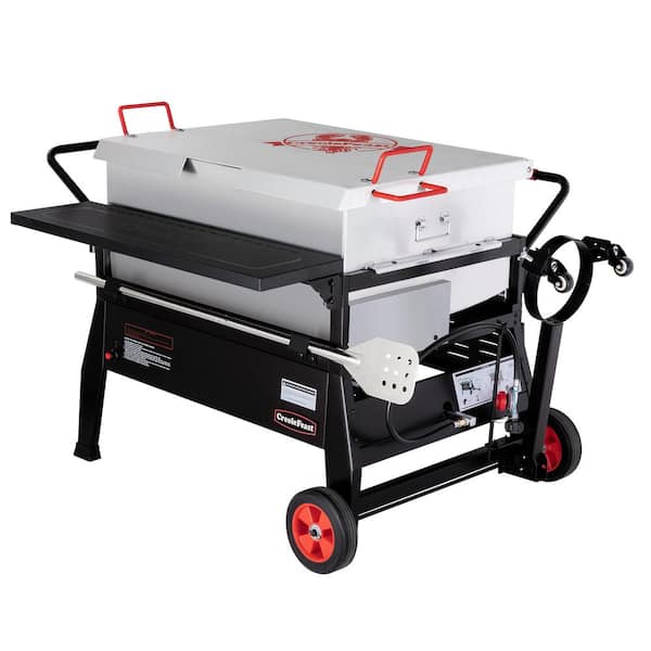 CreoleFeast 150 Qt. Double Sack Crawfish Boiler Outdoor Stove Propane Gas Grill Cooker in Black