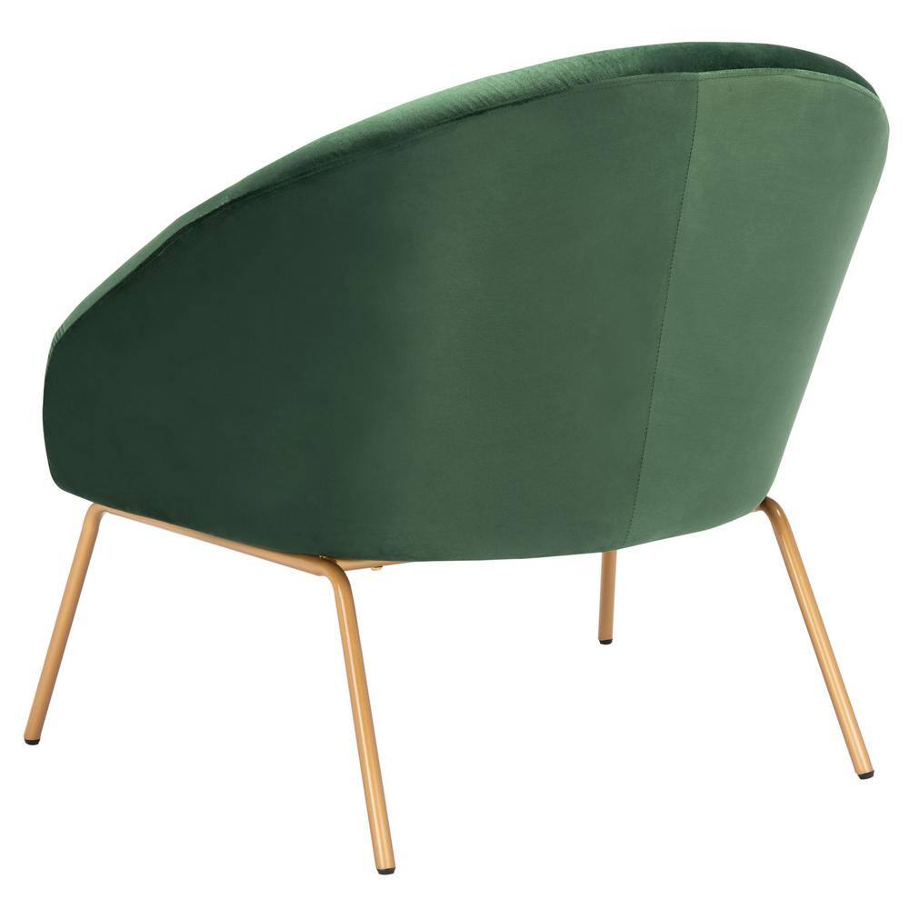 Malachite Green Velvet Accent Chair with Slim Gold Legs