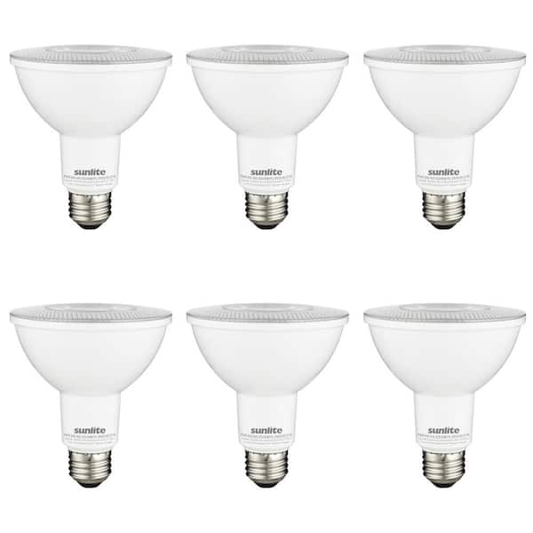 Sunlite 75-Watt Equivalent PAR30 Long Neck Dimmable E26 Base Reflector Spotlight LED Light Bulb in 2700K Warm White (6-Pack)