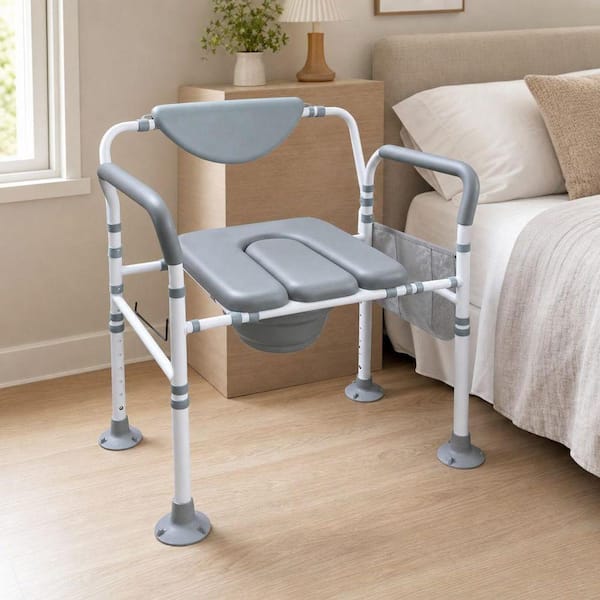 Wudkey Heavy Duty Bedside Commode, Extra-Wide Bariatric Commode Chair for Adults & Seniors, Portable Toilet Seat with Arms
