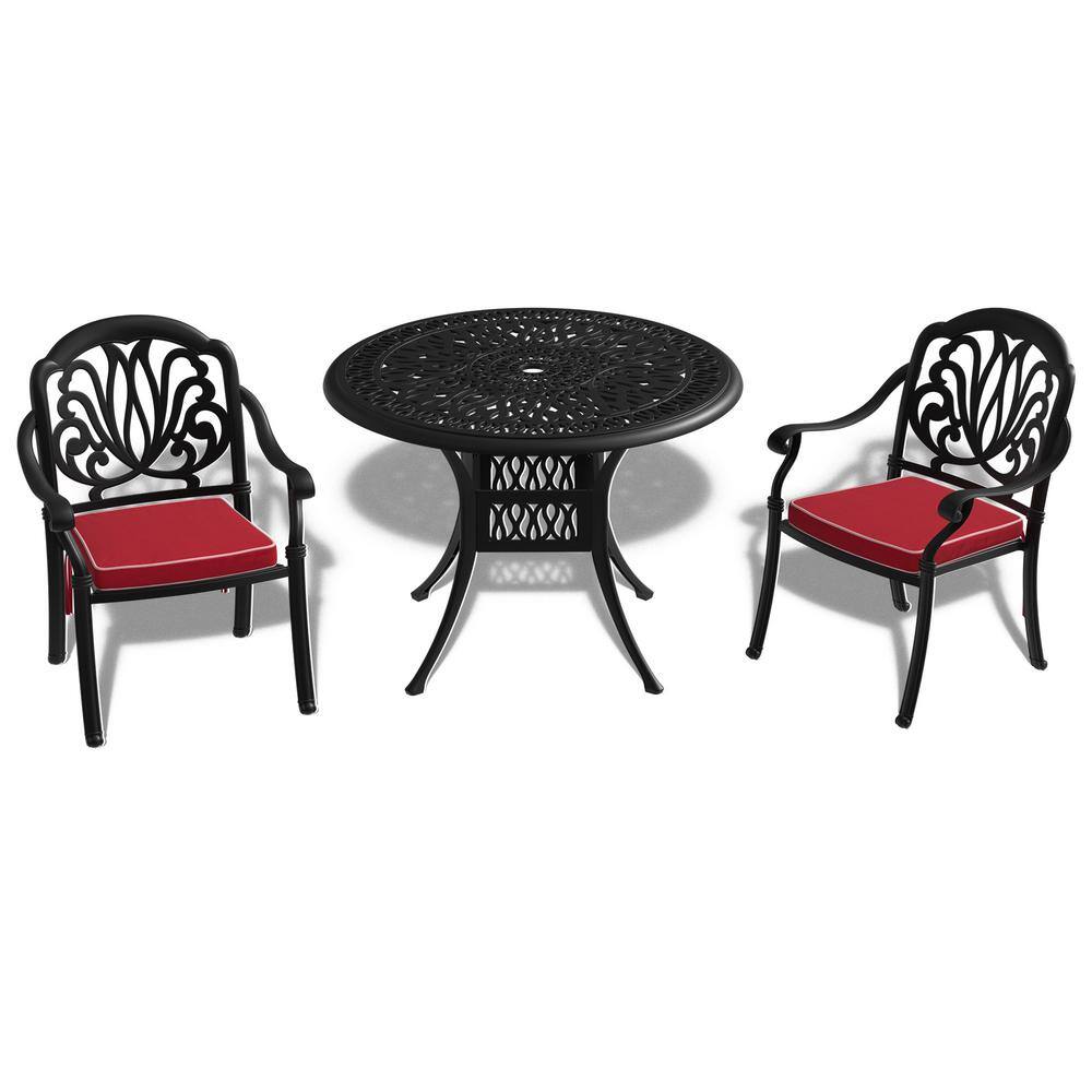 3-Piece Cast Aluminum Patio Outdoor Bistro Set Rust-Proof Furniture Table S