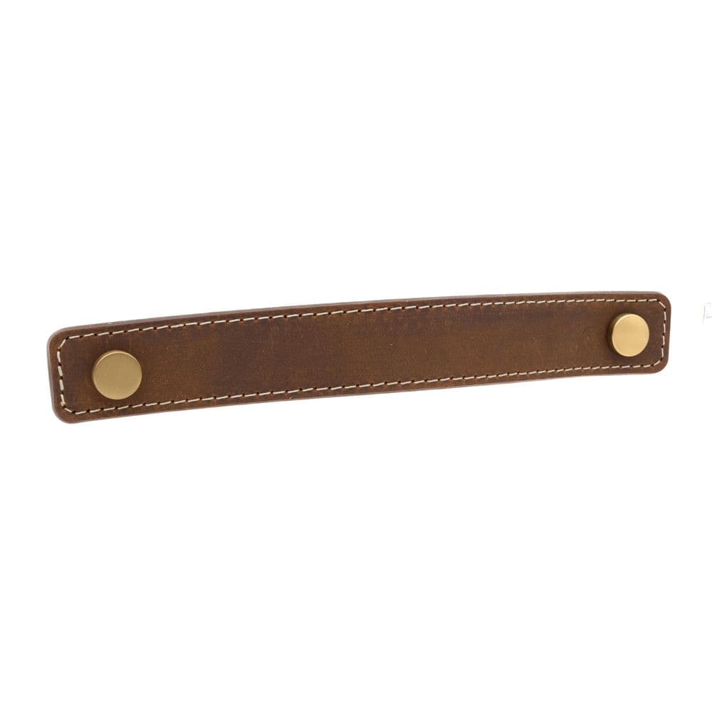 Saddle Leather 6 in. (152 mm) Center-to-Center Rustic Satin Brass Drawer Pull price history on PriceWatchPro