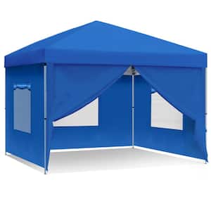 10 ft. x 10 ft. Pop Up Canopy Instant Tent with 1 Removable Sidewall, 4 Ropes, 8 Stakes, 4 Canopy Weights 1 Roller Bag