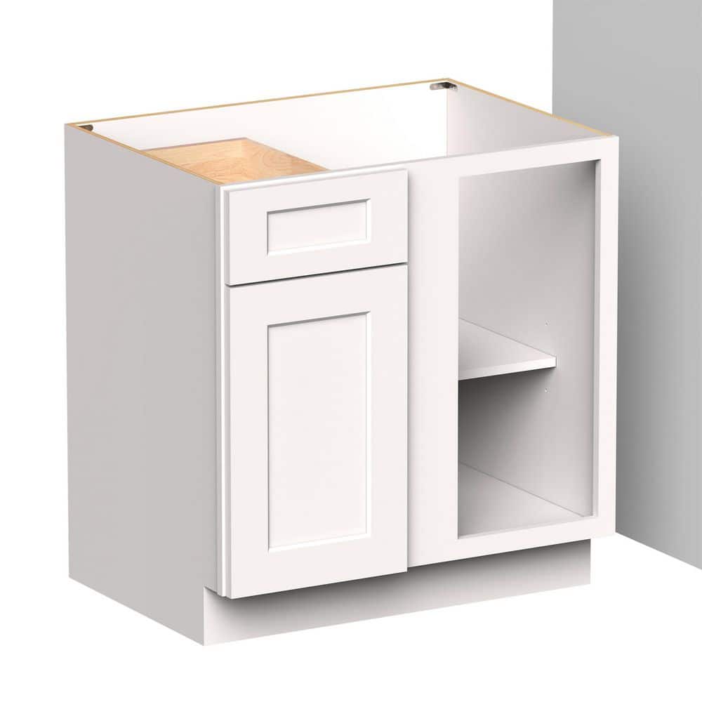 33in. W x 24in. D x 34.5in. H in White HDF Ready to Assemble Blind Corner Bases Kitchen Cabinet w/1Door,1 Drawer,1 Shlef price history on PriceWatchPro