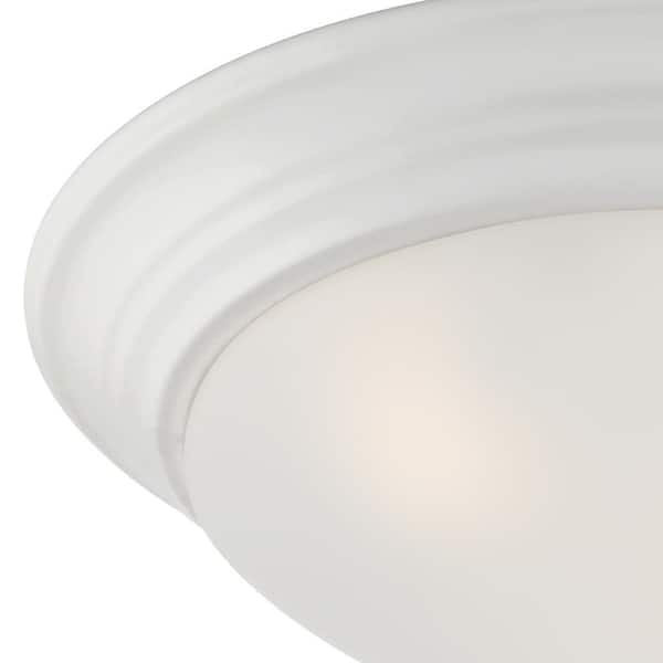 Designers Fountain - Tap 14 in. Transitional Matte White Medium-Base (E26) Bulb Flush Mount for Kitchens
