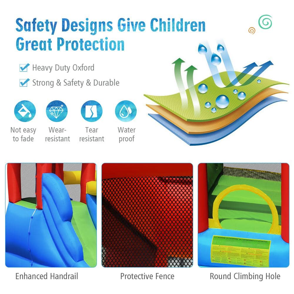 Colorful Inflatable Bounce House with Slide and Pool