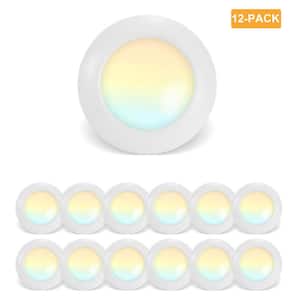 8 in. 90 CRI 2700K to 5000K 5CCT Integrated Selectable LED Disk Light and Dimmable Flush Mount Ceiling Light (12-Pack )