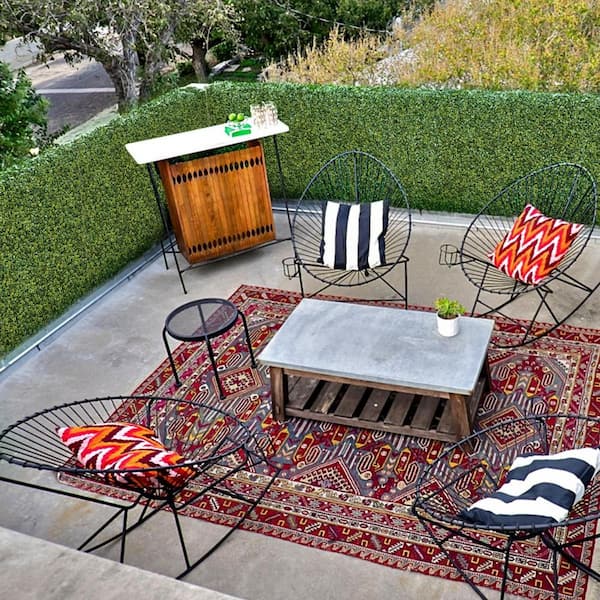 20 in. H x 20 in. W Plastic Artificial Ivy Green Tea Hedge Privacy Garden Fence for Home Backyard Garden Indoor,1-Pieces