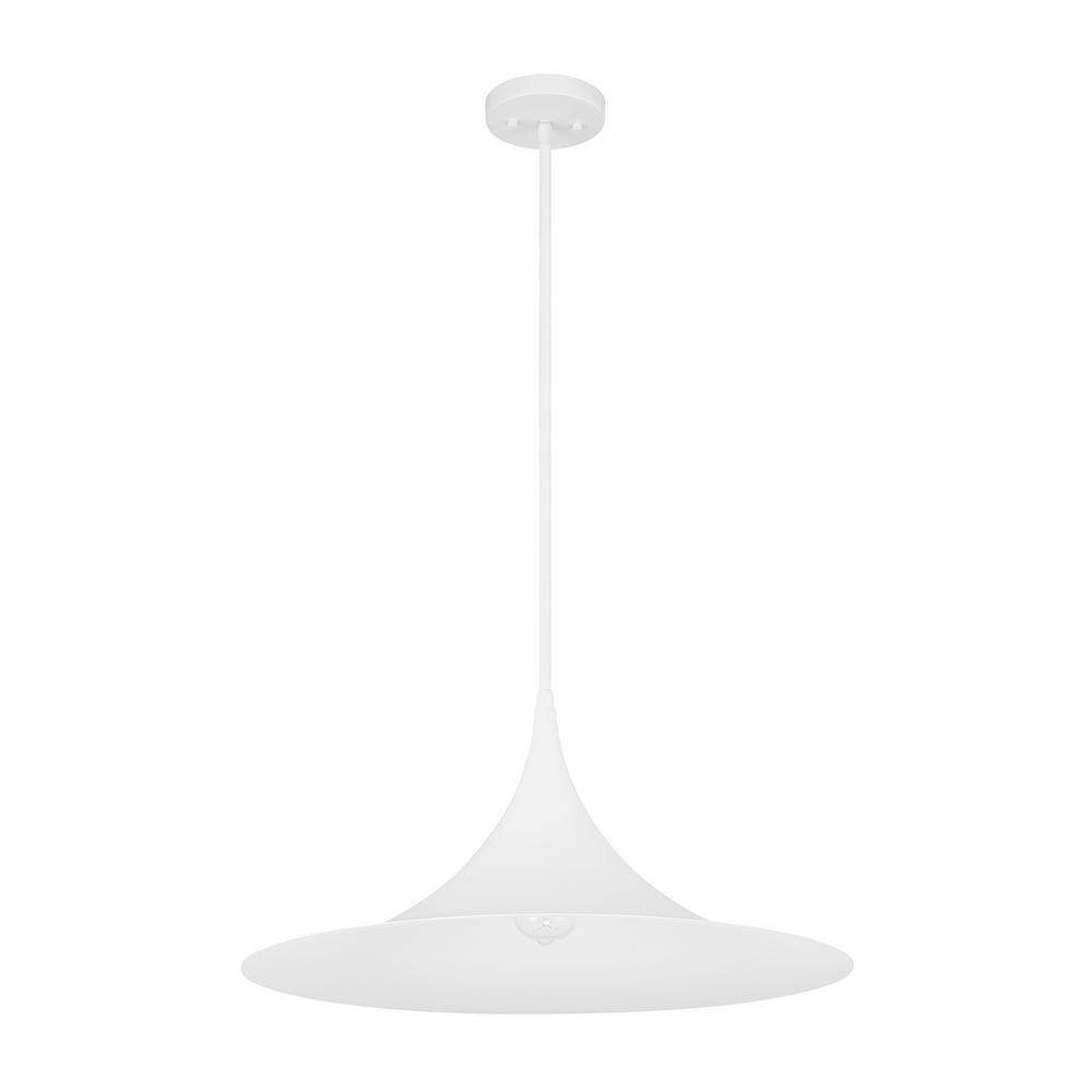 Bisque White Glass and Chrome 1-Light Pendant