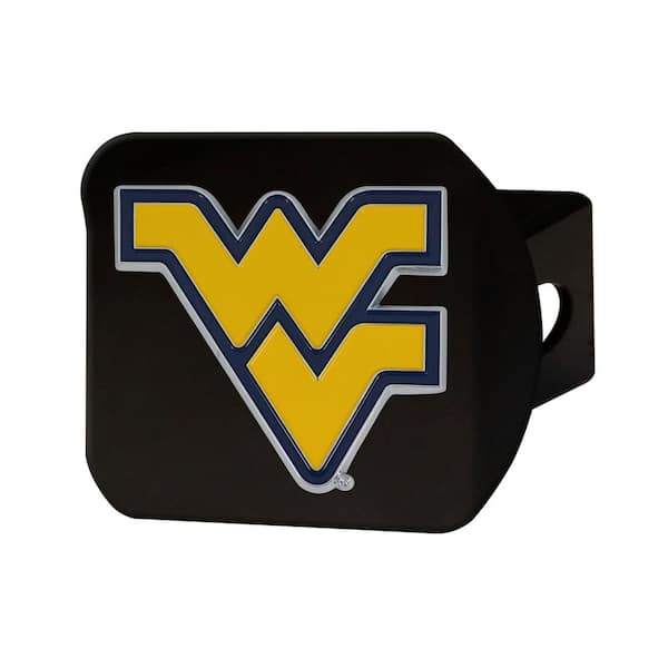 FANMATS NCAA West Virginia University Color Emblem on Black Hitch Cover