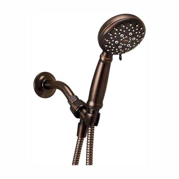 MOEN Banbury 5-Spray Patterns 4 in. Single Wall Mount Handheld Shower Head in Mediterranean Bronze