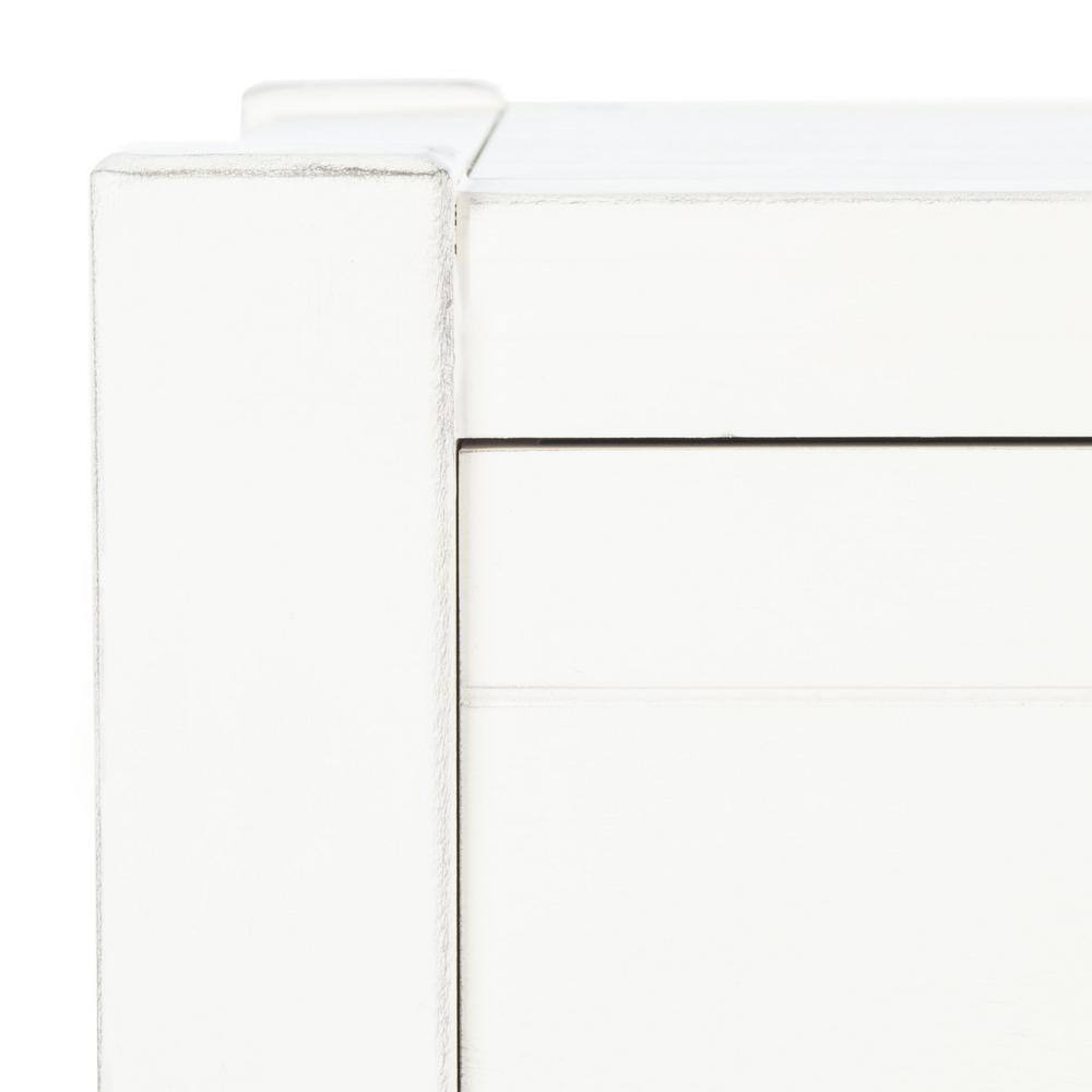 Elegant Distressed White Wood & Metal Console Table with Storage