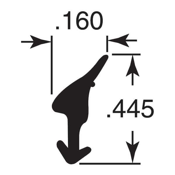 0.16 in. wide x 0.445 in. tall x  200 ft. Glass Glazing Spline, Gray Vinyl