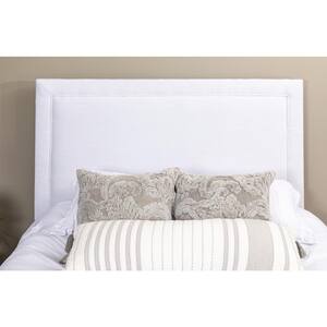 River 64.25 in. W White Queen Upholstered Headboard