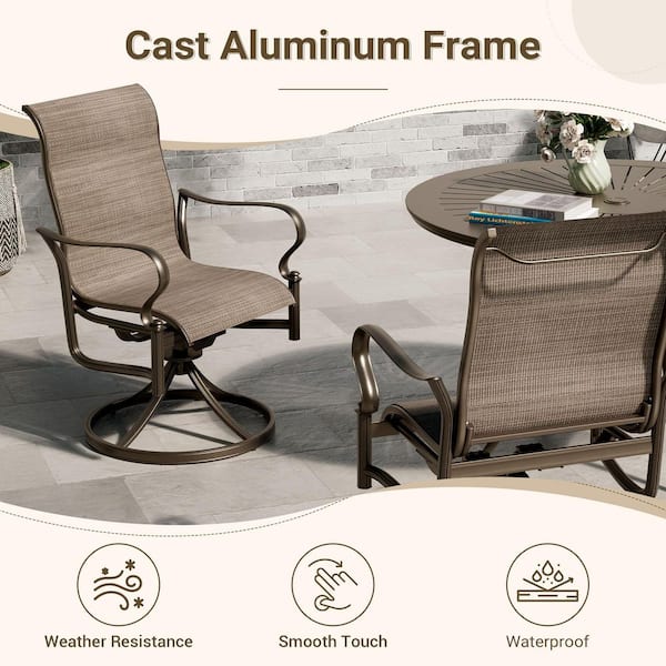 Clihome Elegant Outdoor Dining Chair Set with Weather-Resistant 