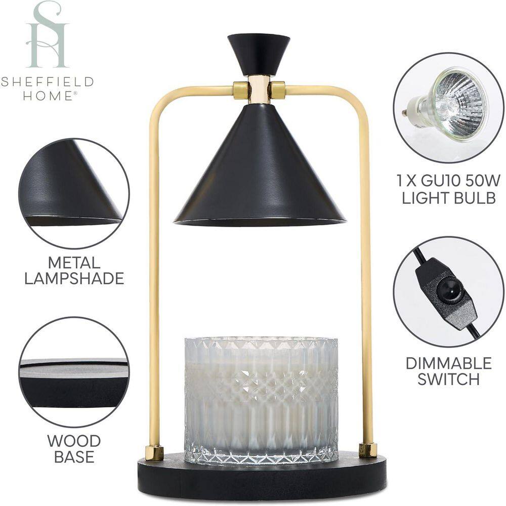 Glass Candle Warmer Lamp ? Elegant 12x7 Black Iron Design for Long-Lasting Fragrance price history on PriceWatchPro