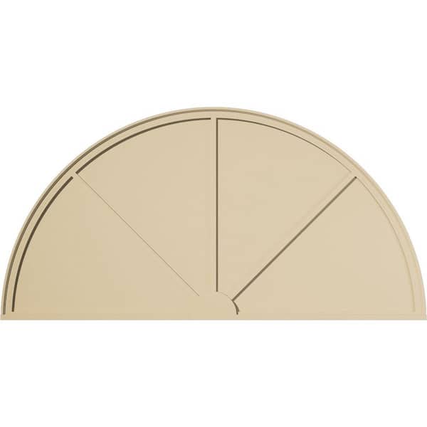 82-in W x 41-in H x 2-in P Half Round 3-SpokeSignature Urethane Pediment, Primed Tan