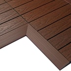 1/6 ft. x 1 ft. Quick Deck Composite Deck Tile Inside Corner Fascia in California Redwood (2-Pieces/Box)