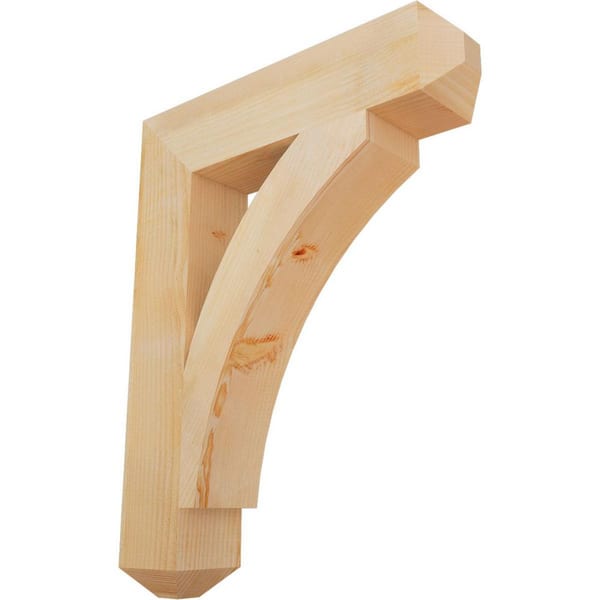 Ekena Millwork 6 in. x 36 in. x 28 in. Douglas Fir Thorton Craftsman Rough Sawn Bracket