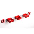 21.5 in. Universal Garage Storage Rail System with 3 Red One-Size-Fits-All Holders