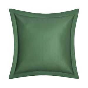 Claudia Green Cotton Square Decorative Throw Pillow 20X20"