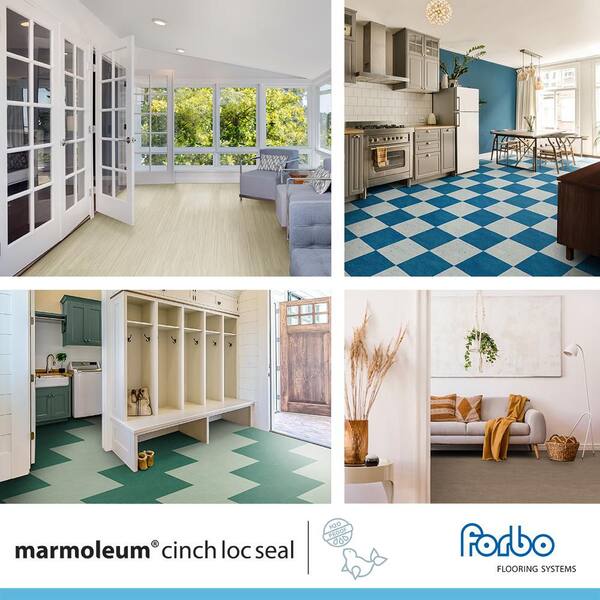 Marmoleum Cinch Loc Seal Marigold 9.8 mm T x 11.81 in. Width x