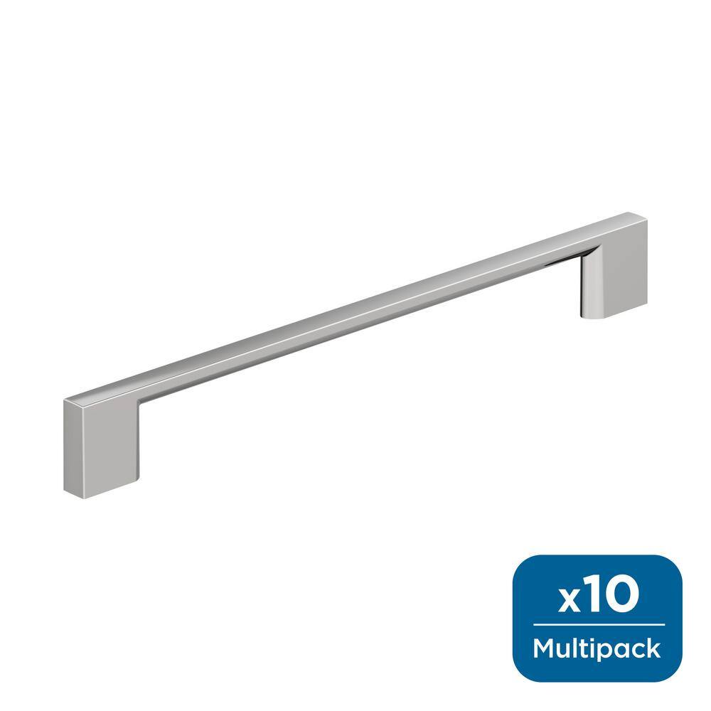 Polished Chrome Modern Cabinet Pulls with Mounting Hardware, 10 Pack