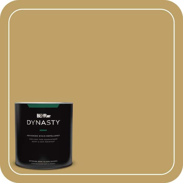 BEHR DYNASTY 1 qt. #360F-5 Desert Moss Semi-Gloss Enamel Interior Stain-Blocking Paint and Primer