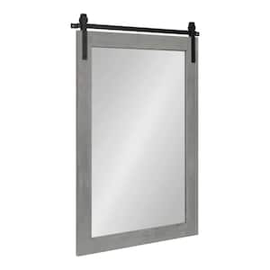 Cates 38 in. x 24 in. Classic Rectangle Framed Gray Wall Accent Mirror