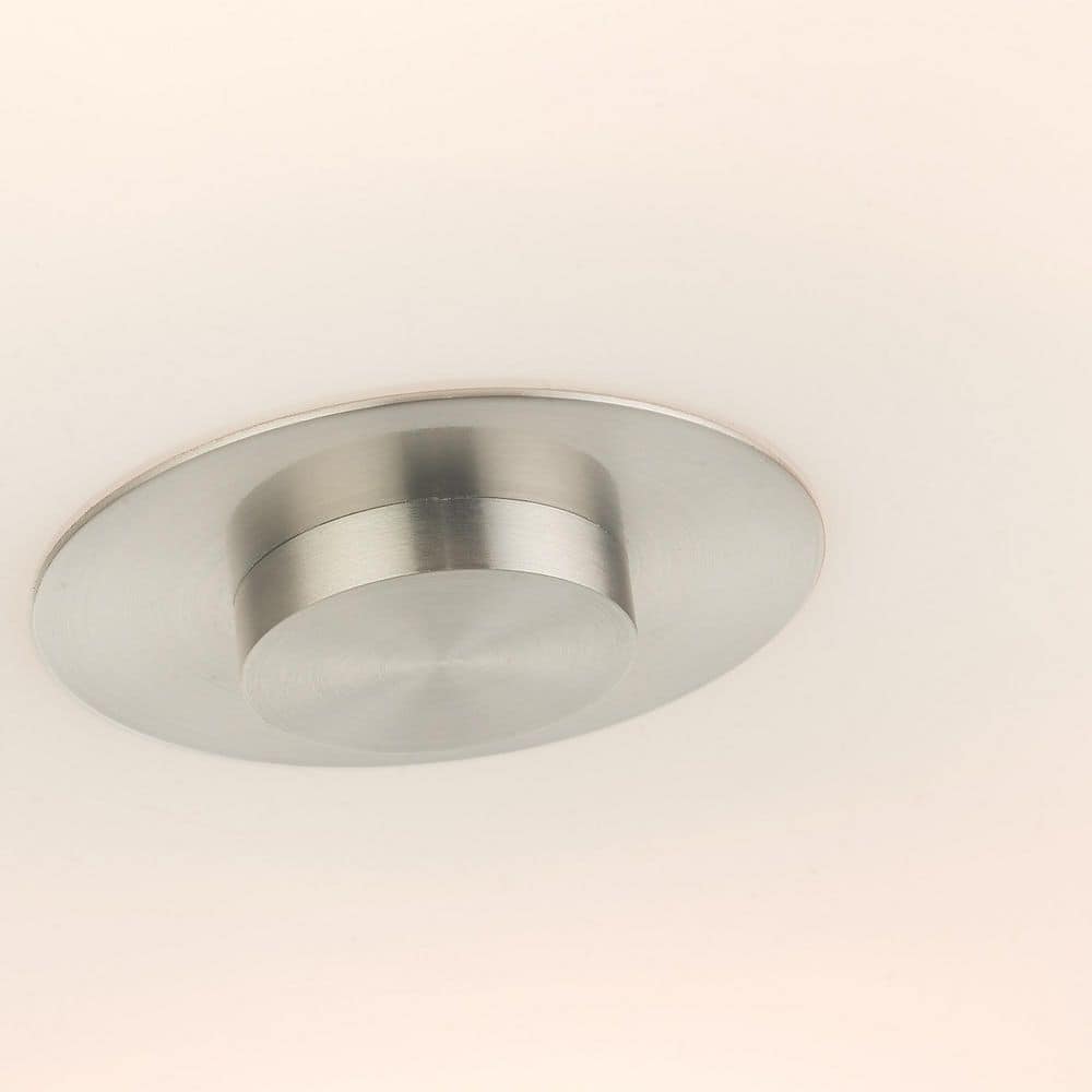 Modern Brushed Nickel 6-Light LED Drum Semi-Flush Mount