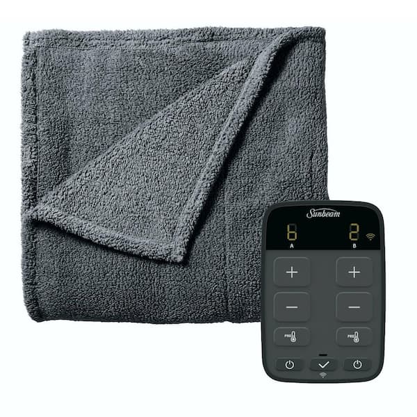 Sunbeam Slate Queen Size Lofttec Heated Electric Blanket with WiFi