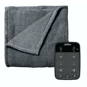 Slate Queen Size Lofttec Heated Electric Blanket with Wi-Fi Connection
