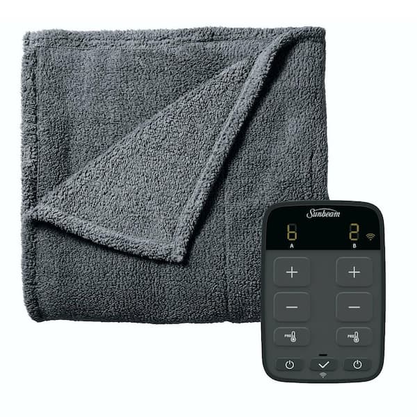 Sunbeam Slate Queen Size Lofttec Heated Electric Blanket with Wi-Fi Connection
