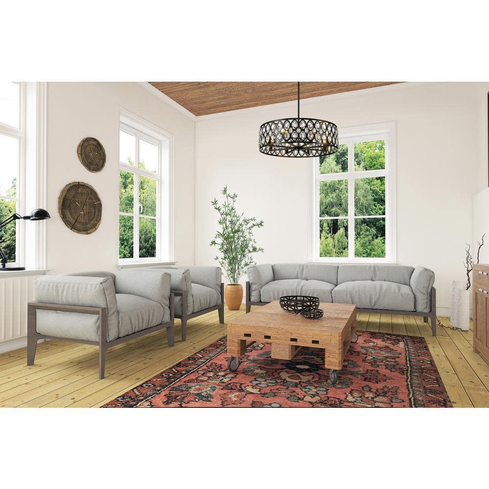 Elegant Matte Black Crystal Pendant 8-Light Chandelier