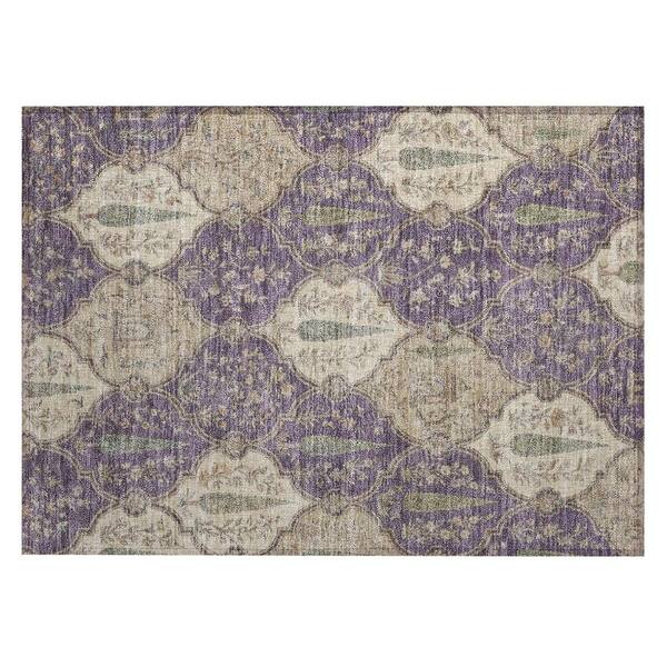 Chantille Machine Washable Indoor/Outdoor Abstract ACN3018 Plum 2 ft. x 3 ft. Accent Rug