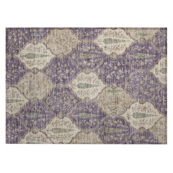 Chantille Machine Washable Indoor/Outdoor Abstract ACN3018 Plum 3 ft. x 4 ft. Area Rug