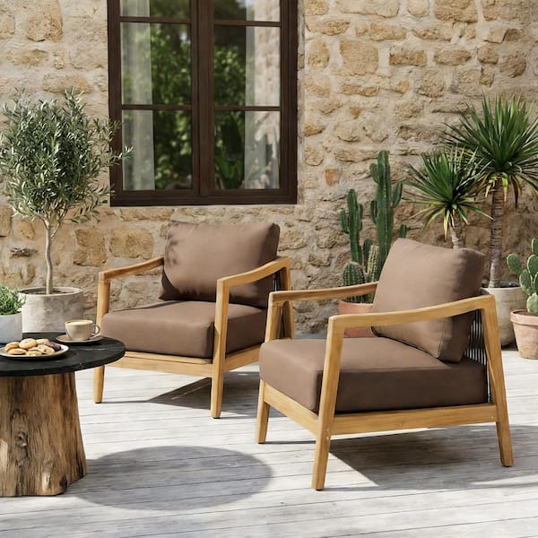 CHRISTOPHER KNIGHT HOME Marc Brown-Teak Acacia Wood Outdoor Patio