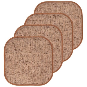 Broadway Square Memory Foam 16 in.x16 in. Non-Slip Back, Chair Cushion (4-Pack), Rust/Brown
